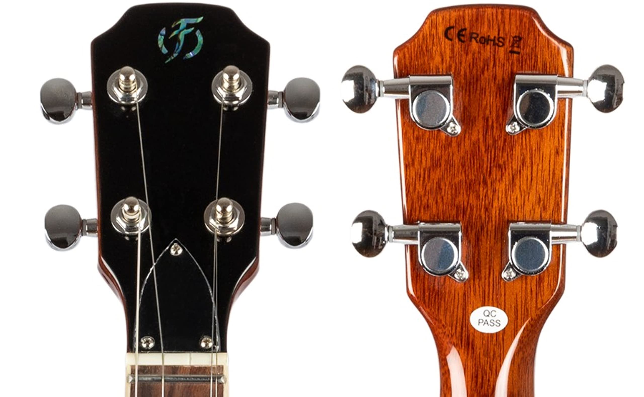 Vuelo Vanguard Solid Body Transparente Negro Ukelele eléctrico