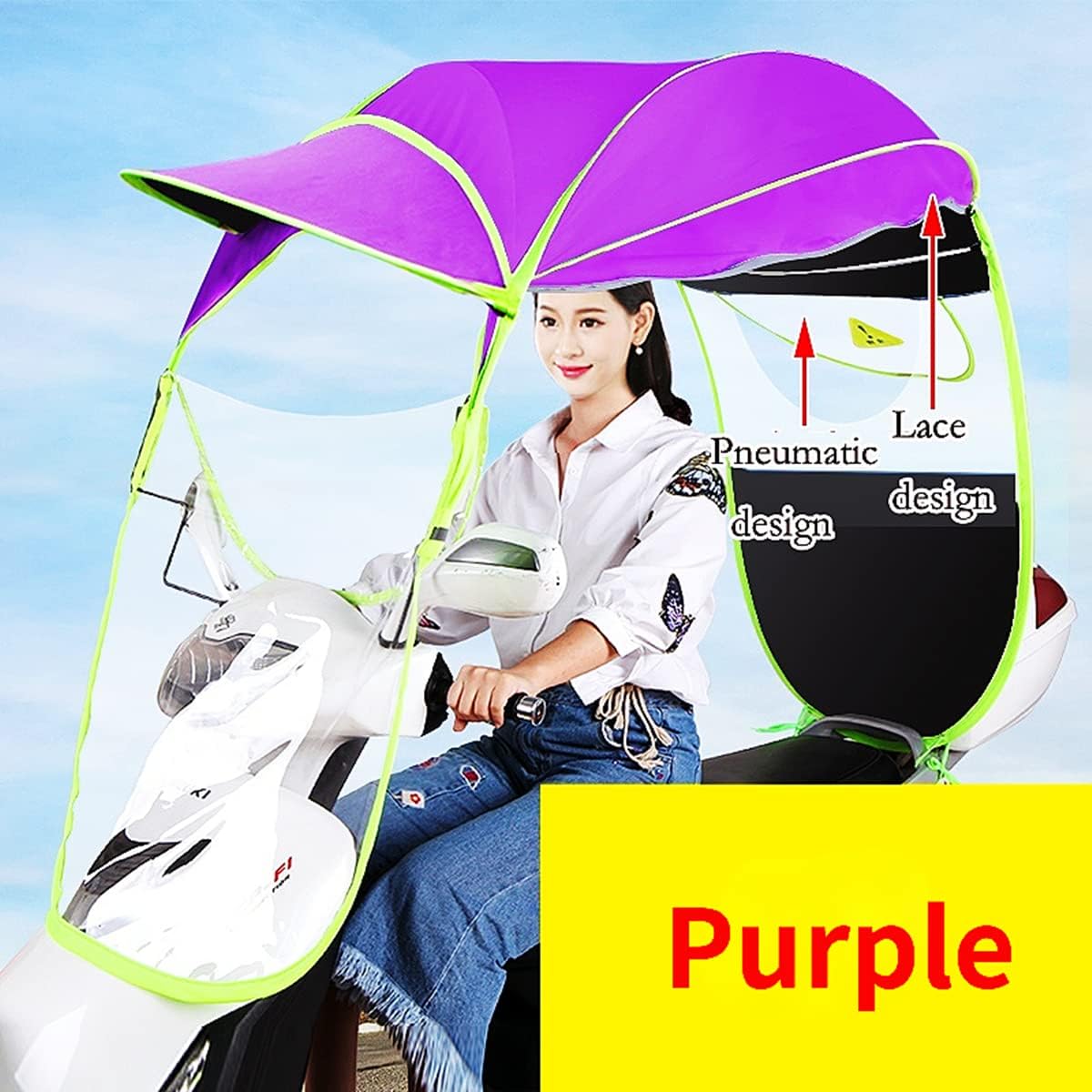 YUANXIN E-bike Carport Awning Canopy Storage Battery Car Motorcycle Rain Shelter Transparent Umbrella Carport