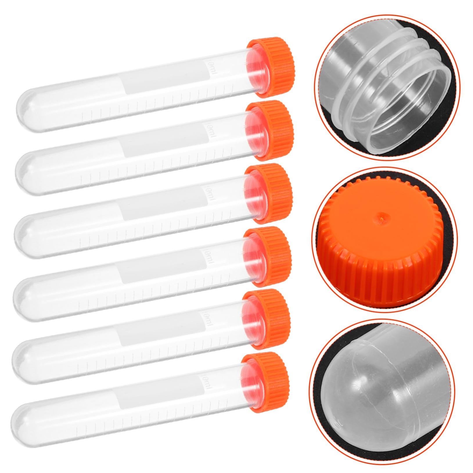 BELLIFFY 10ml Plastic Test Tube with Cap 20 Pieces Small Storage Bottles for Liquid Sample Vials