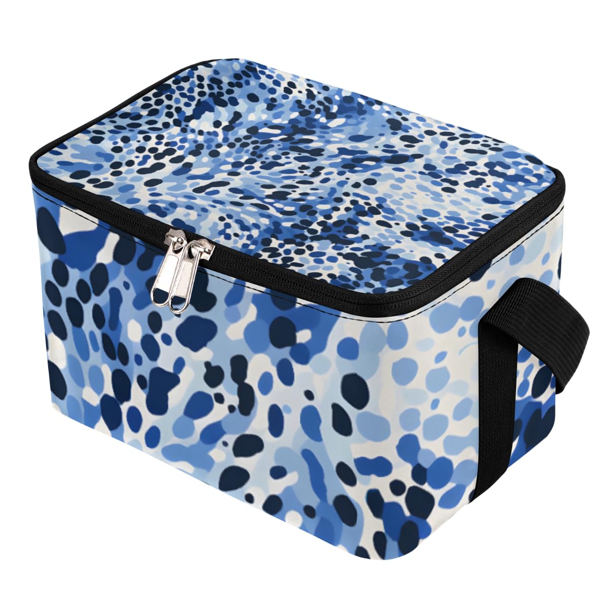 Lunch Bags for Women Men 9 Cans,Fashionable Blue Hot & Cold Food Delivery Bag Insulated Grocery Bag Insulated Lunch Box Blue Camo Cooler Bag for Office Work Picnic Beach