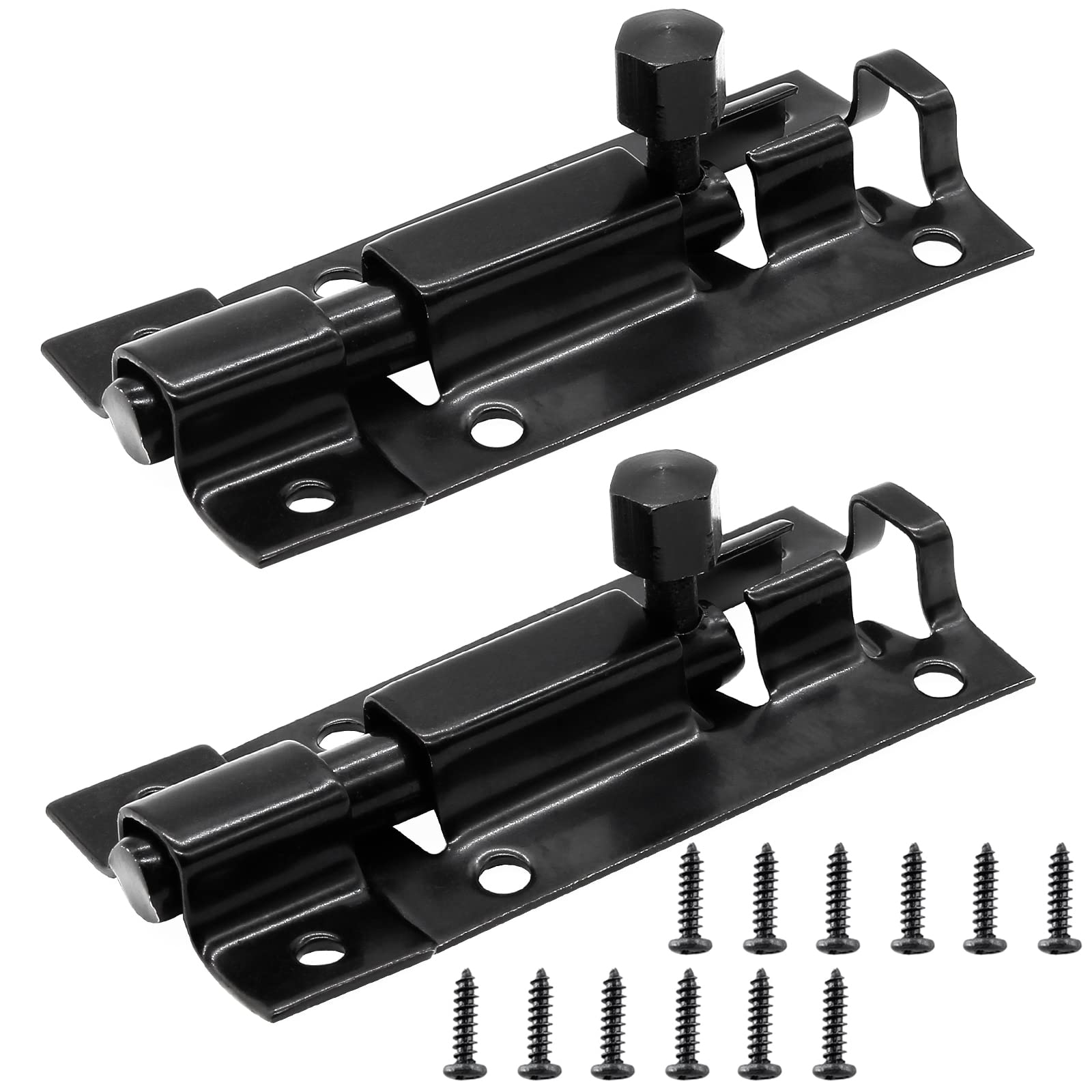 Zorfeter 4-Pack 3-Inch Heavy Duty Barrel Bolt Latch – Aluminum Alloy, White, With Screws For Gates, Sheds & Cabinets