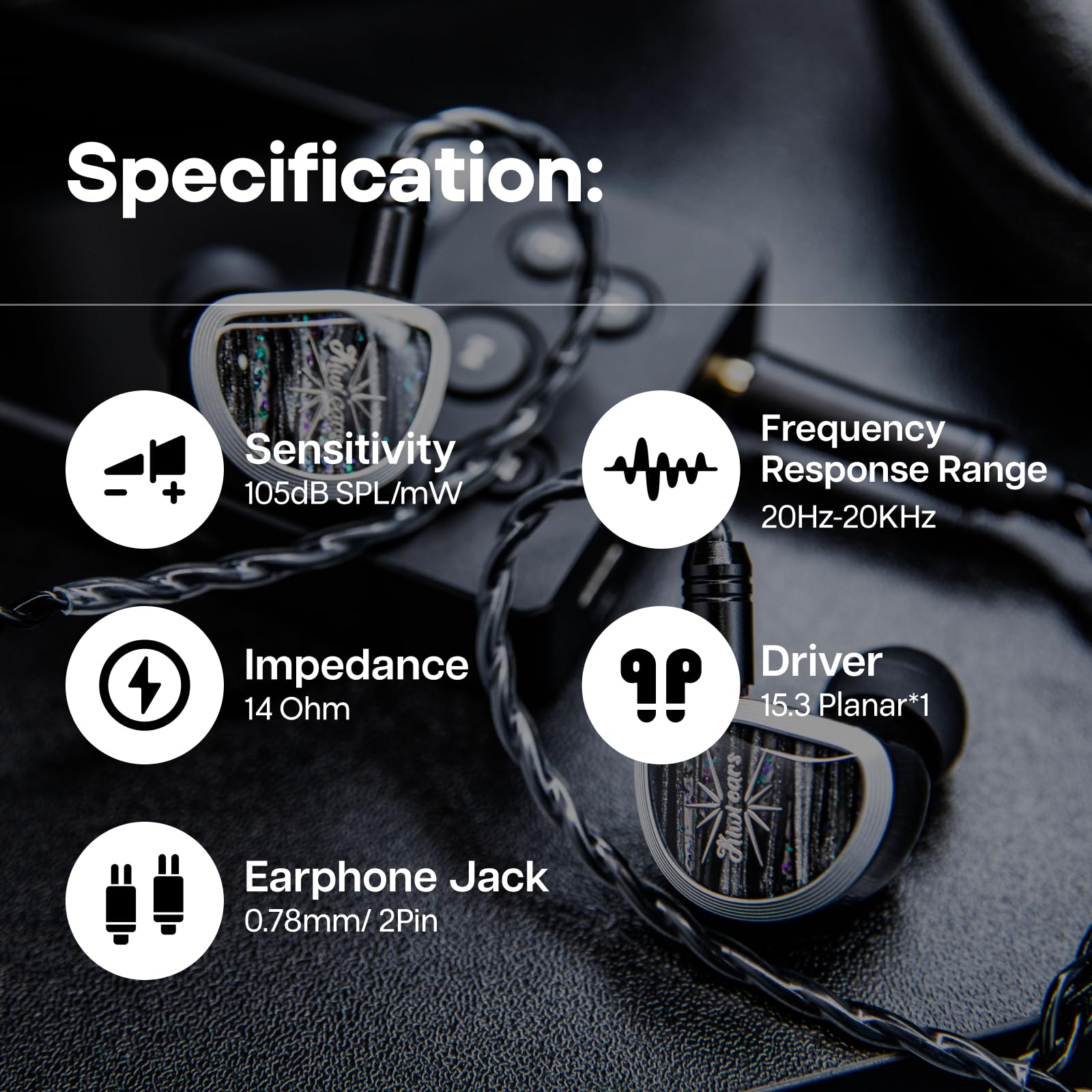 Linsoul Kiwi Ears Aether in Ear Monitor, Écouteurs à Pilote Planaire Large de 15,3mm, Écouteur Filaire HiFi de Jeu avec Câble Détachable à 2 pin pour Musiciens Professionnels, Audiophiles et Joueurs