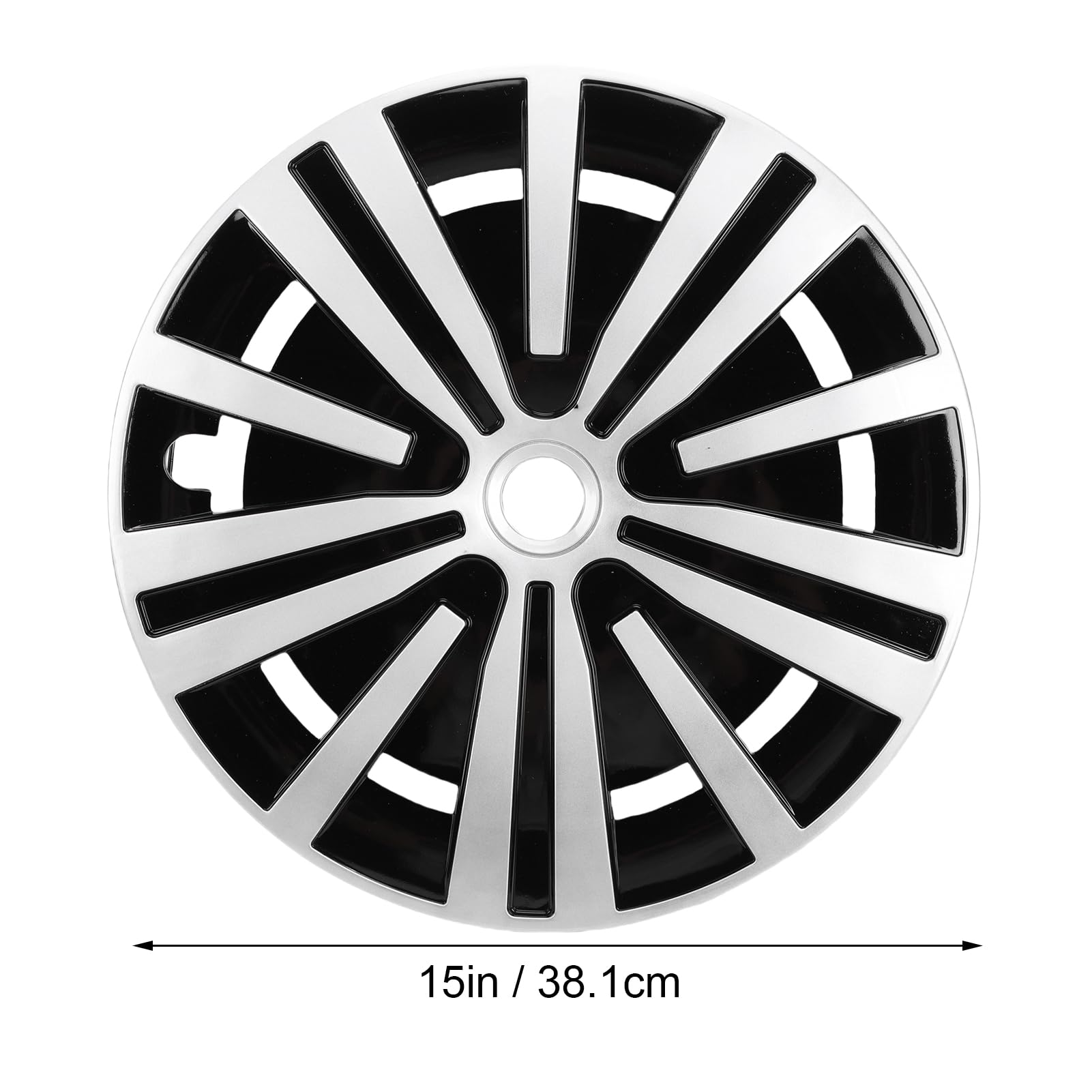 Akozon Copricerchi Copricerchi 15 Pollici Argento Nero su 208