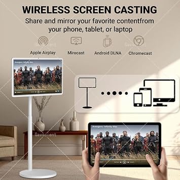 Super Portable Touch Screen,FHD IPS Large Display Dolby Vision, Filmmaker Mode, Built-in Battery, Full Swivel Rotation 21.5-4/64G