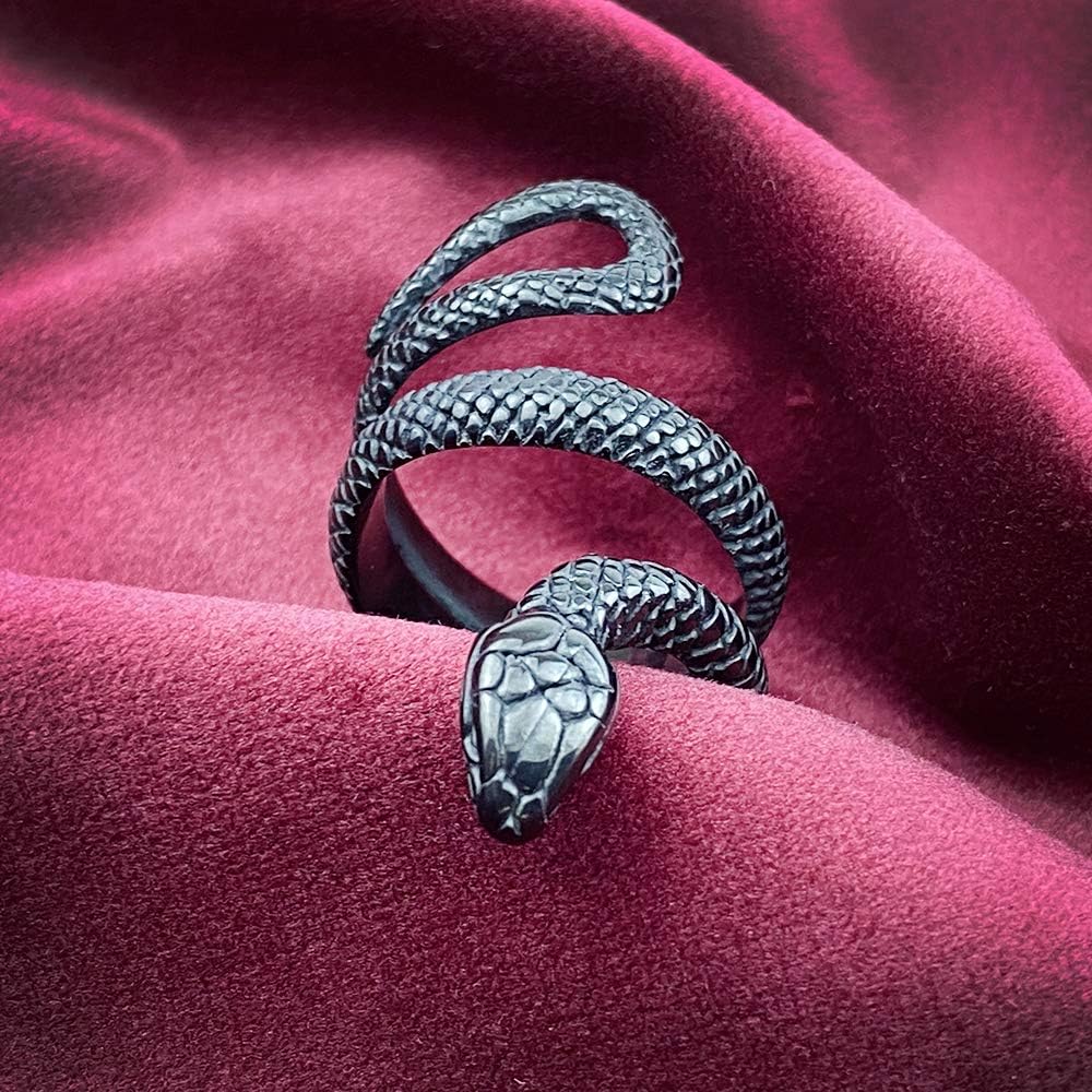 Womens Rock Snake Finger Ring Retro Jewelry Silver Snake Animal Rings Gift Accessories Size 6-10 - Image 5