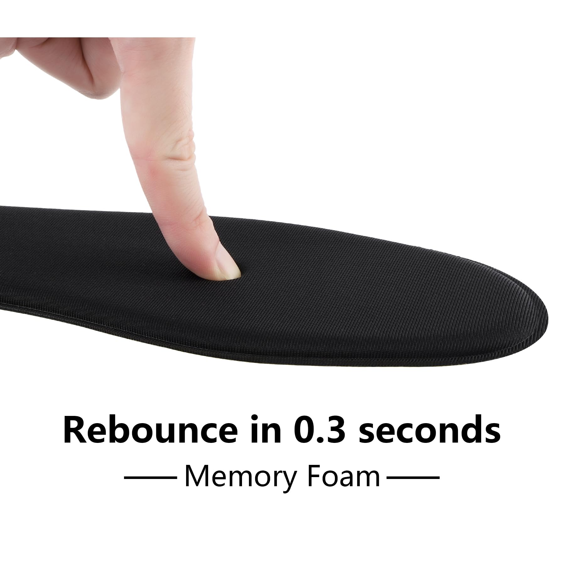 LARGERED Memory Foam Insoles for Men and Women Comfort Shoe Inserts Replacement Support Pads for Running Shoes Work Boots 2 Pairs Black EU44/11US