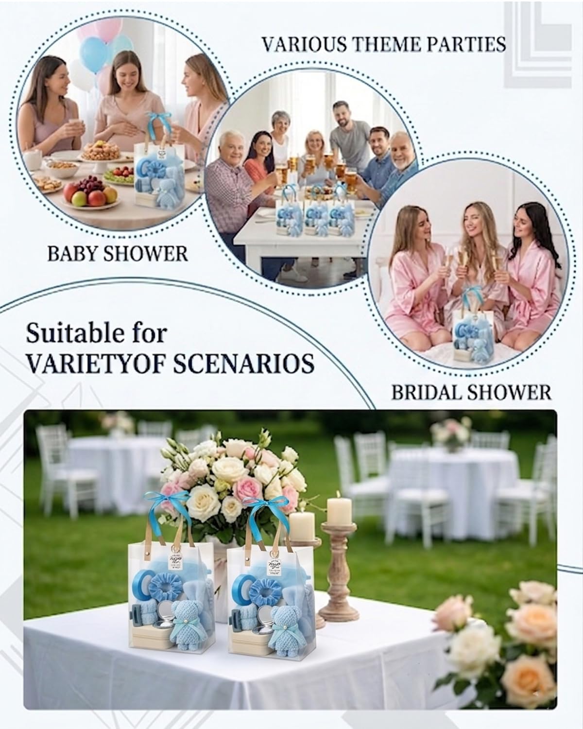4 Sets, 46-teiliges Babyparty-Spiel-Gewinner-Preis & Dankeschön-Geschenke für Gäste, Brautparty-Gastgeschenke, Baby-Jungen- und Mädchen-Party-Sets für Frauen, Mütter