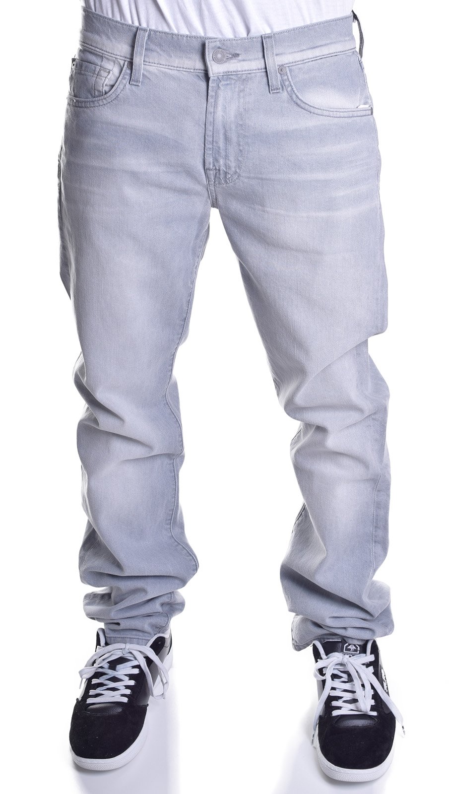 7 For All Mankind Men's Slimmy Slim Straight Leg Jean in Crisp Blue