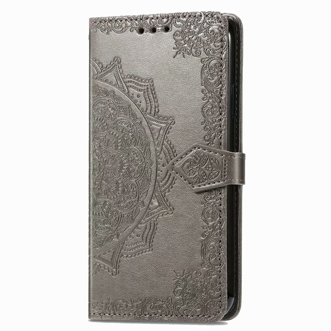 RanTuo Phone Case for Tecno Pop 2F, with Card Slots, Bracket, TPU + PU Leather, Flip Case Cover for Tecno Pop 2F.(Gray)