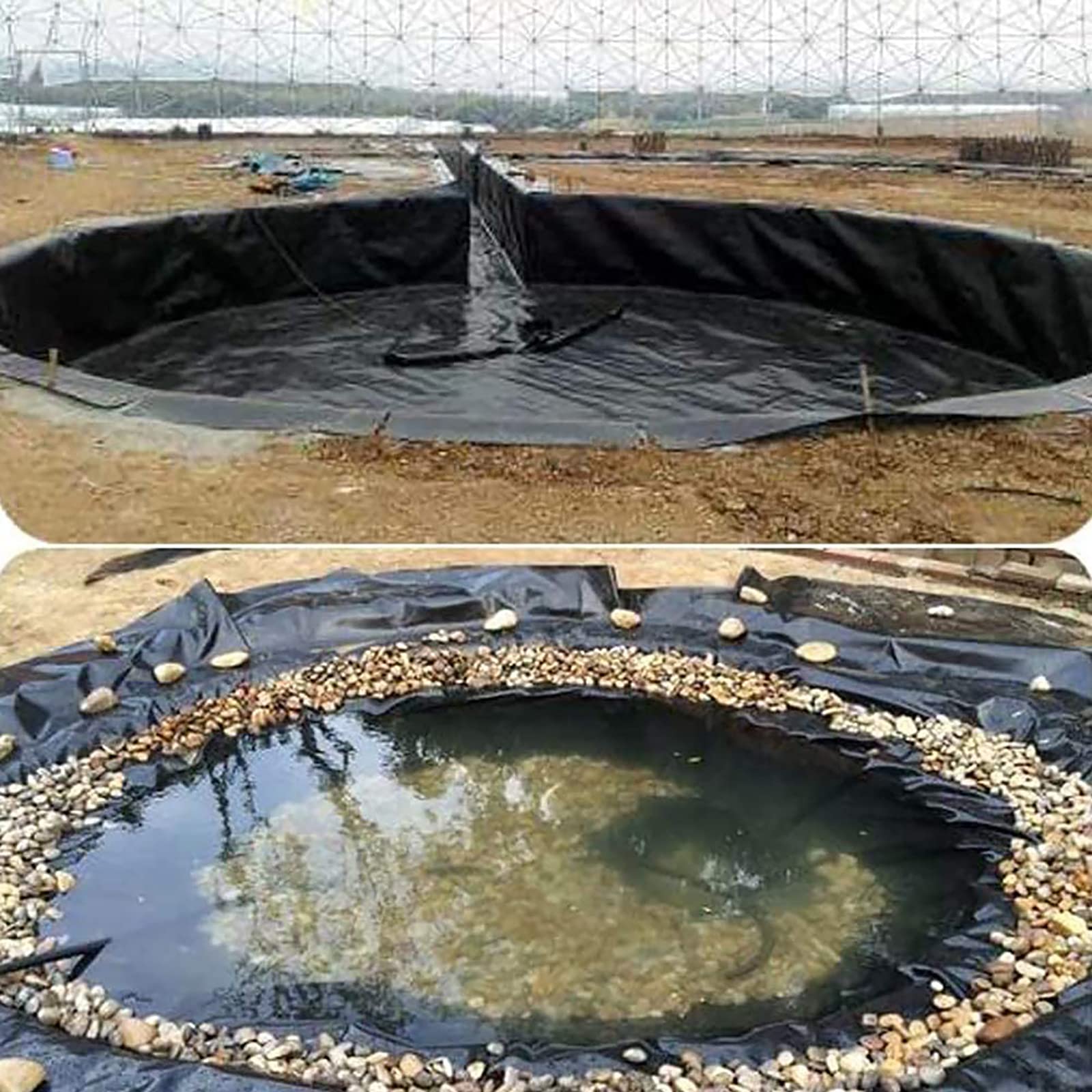 Revestimiento para Estanques, 0.3mm Forros De Estanque De Exterio Película Impermeable, Resistencia Al Desgarro/Prueba De Humedad, para Jardín Estanque De Peces Cascada Fuente