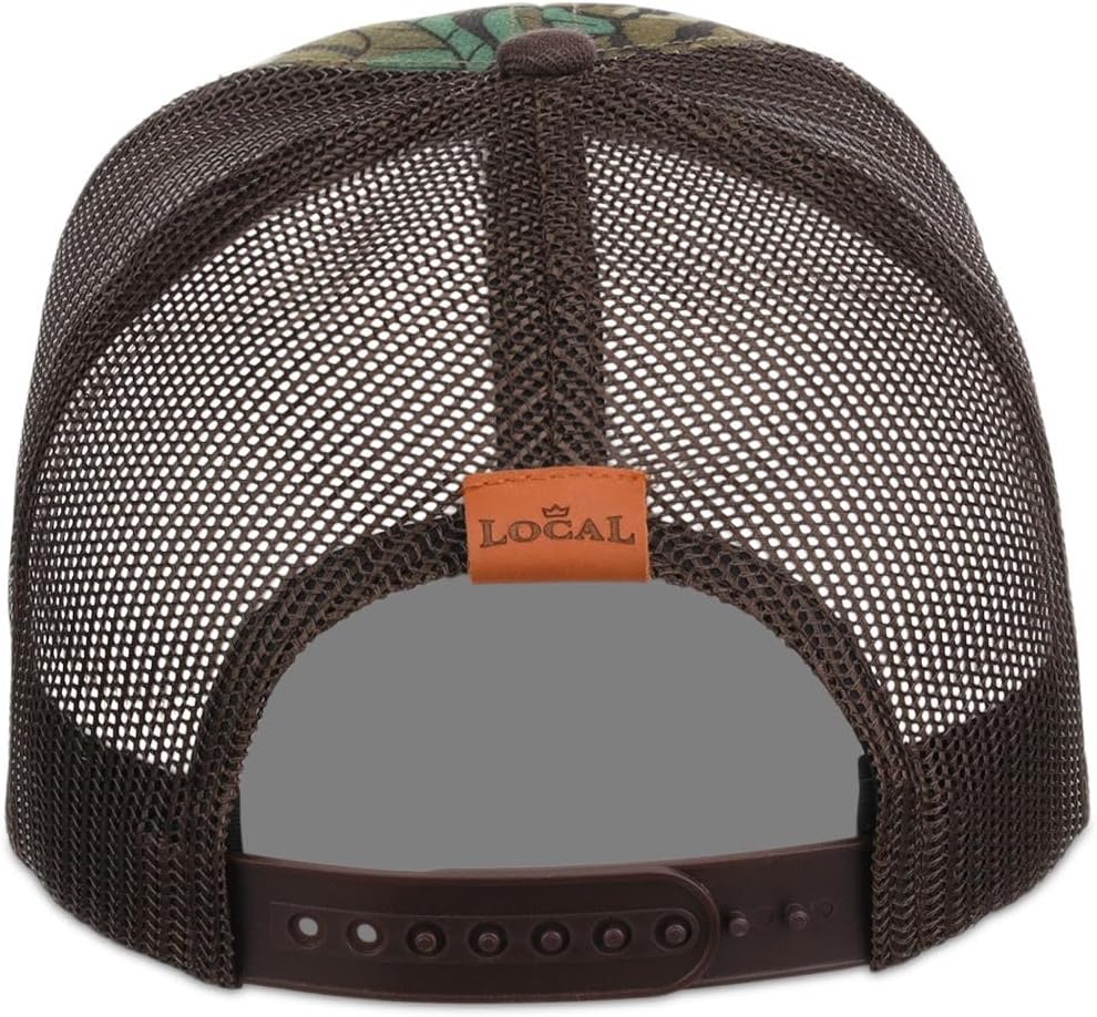 Local Crowns Mossy Oak Hunting Trucker Adjustable Strapback Hat - Image 4