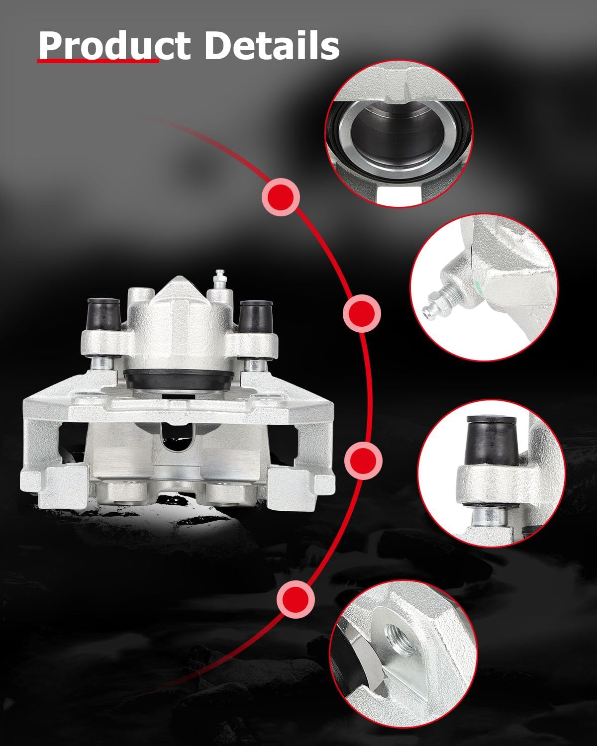 cciyu Front Left & Right Brake Calipers Assembly w/Bracket 19B3116 19B3117 2005 2006 2007 2008 2009 For Ford For Escape,2005 2006 2008 2009 For Mazda For Tribute,2007 2008 2009 For Mercury For Mariner
