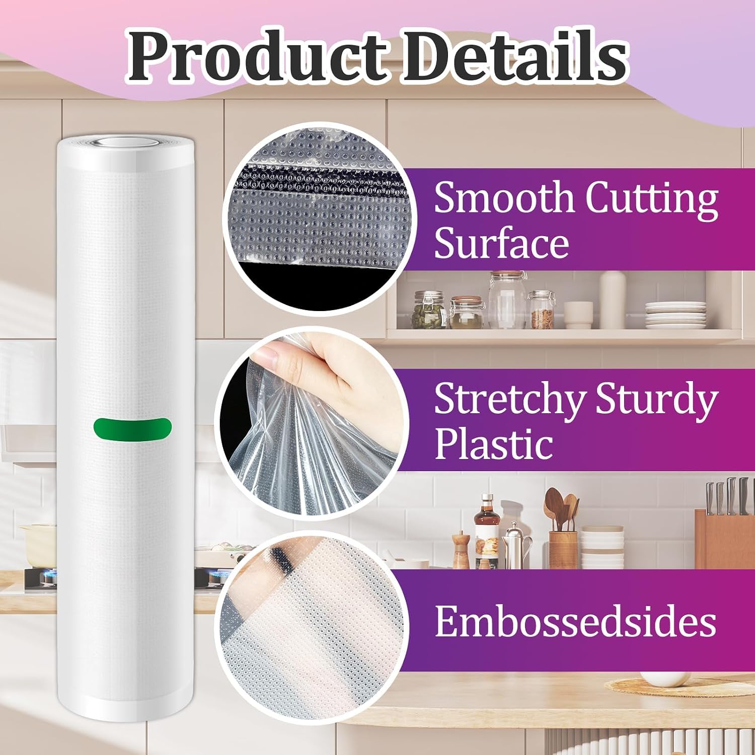 6 PCS VS-04R Vacuum Sealer Rolls Compatible with Nesco, 11 Inch
