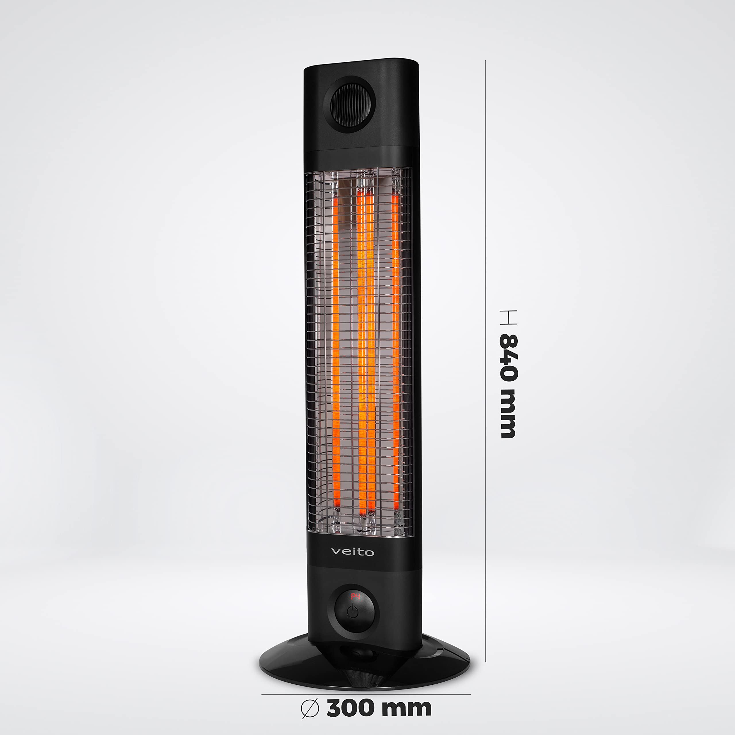 VEITO - Infrarotheizung - Heizstrahler energiesparend - Sofortwärme überall - Standgerät - elektrisch - Terassenstrahler mit Fernbedienung - Elektroheizung -1800W - 2J Garantie