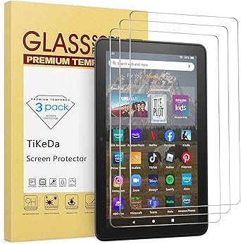 3 Pack Screen Protector for All-New Fire HD 8/HD8 Plus/Fire HD 8 Kids/Fire HD 8 Kids Pro Tablet 14th&12th &10th Generation, 2024&2022&2020 Released,Tempered Glass 9H Hardness Anti Scratch Clear, 8-inch