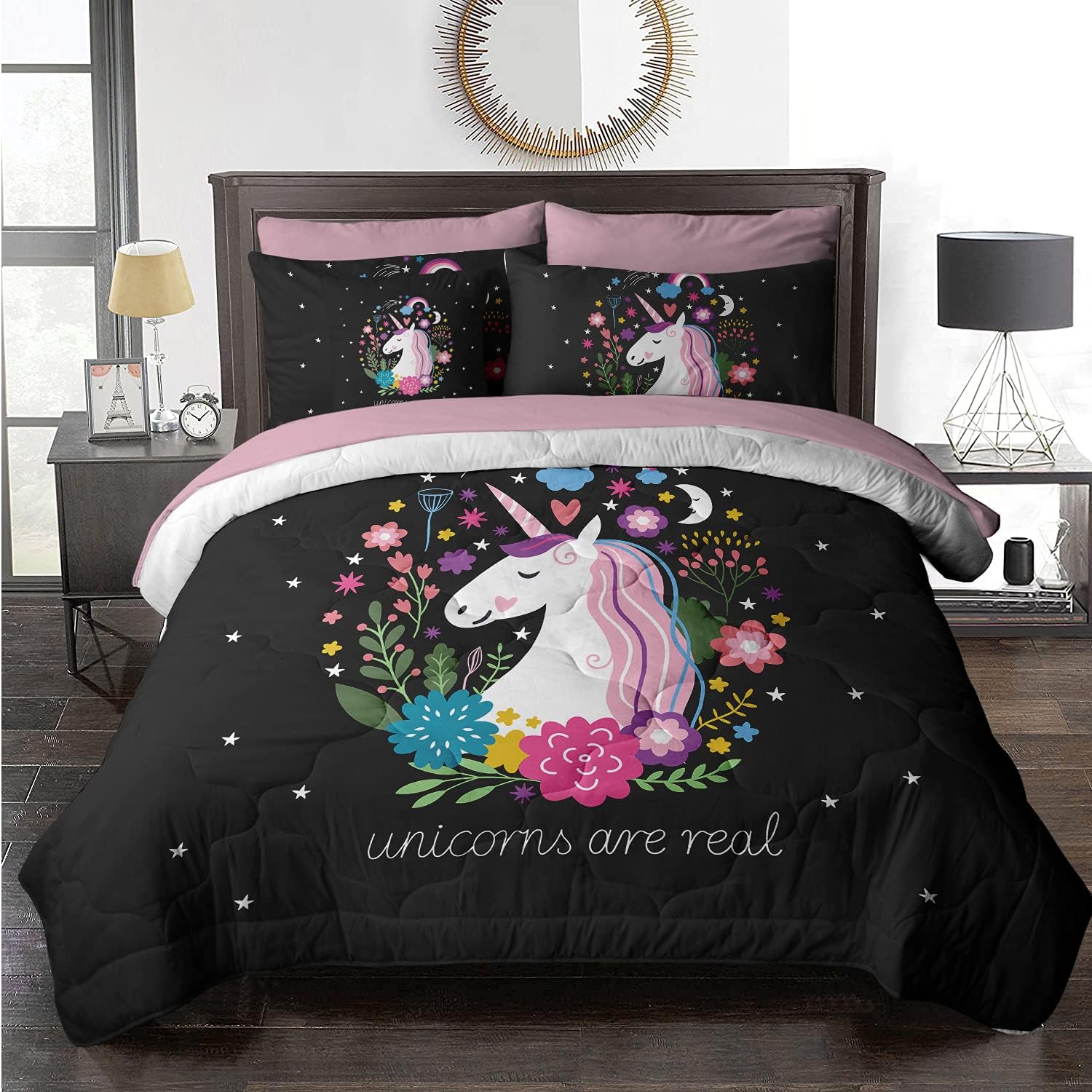 black unicorn comforter set