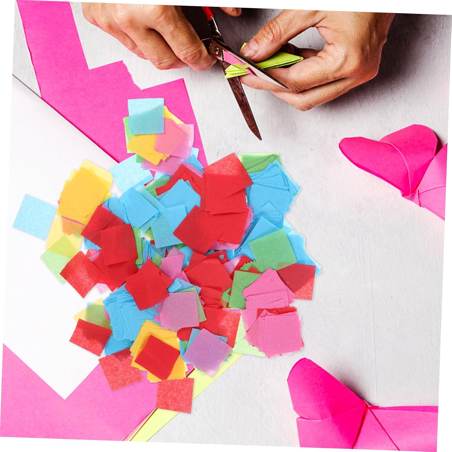 GARIOUANS 1Bag Tissue Paper Squares for DIY Scrapbooking and Rainbow Confetti for Birthday Crafts Lightweight Easy to Use for Festivals and Home