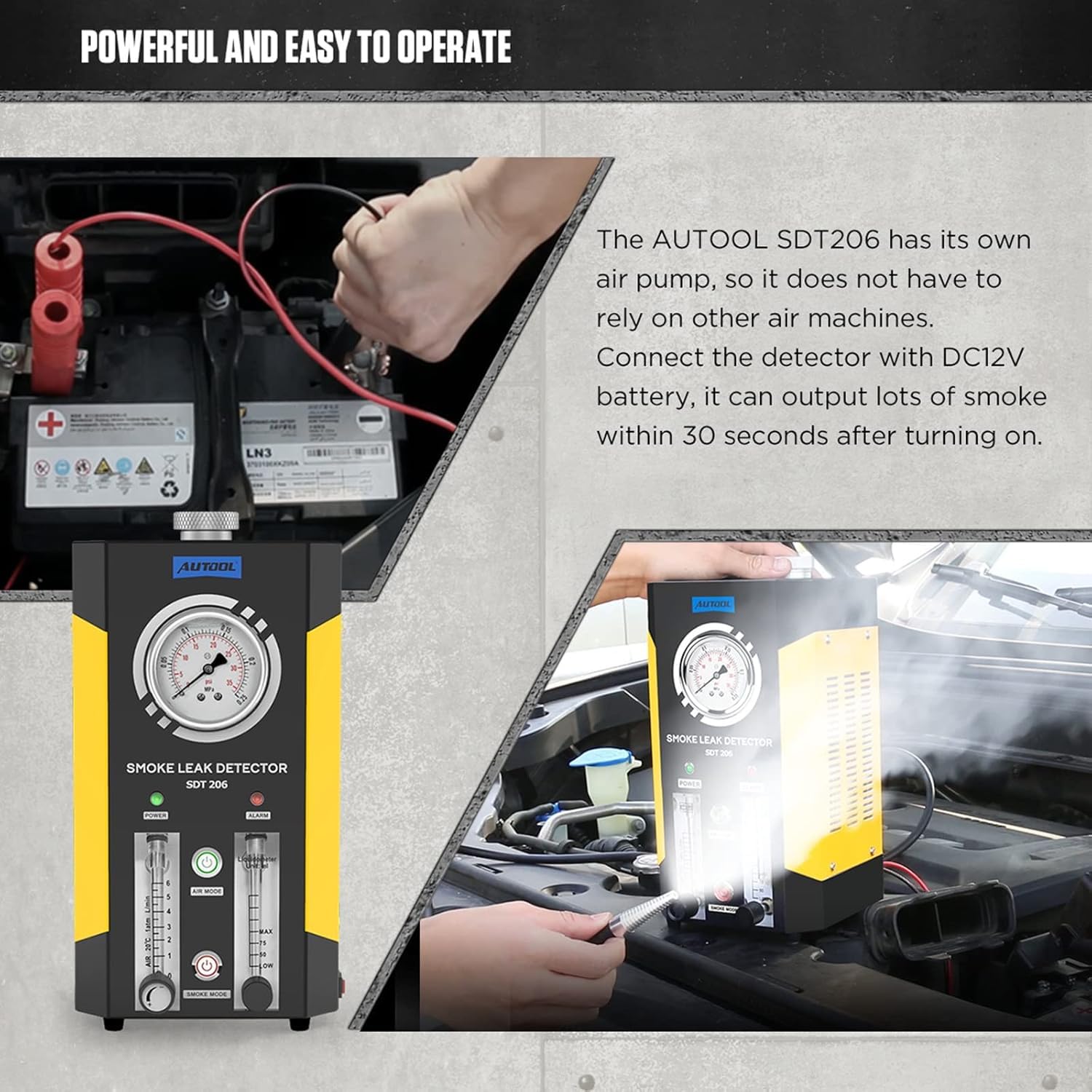 AutoLine Pro Probador De Fugas De Máquina De Humo Ventus Automotriz EVAP Vacuum – Unidad De Batería De Iones De Litio Autoalimentada #1 Del Mundo