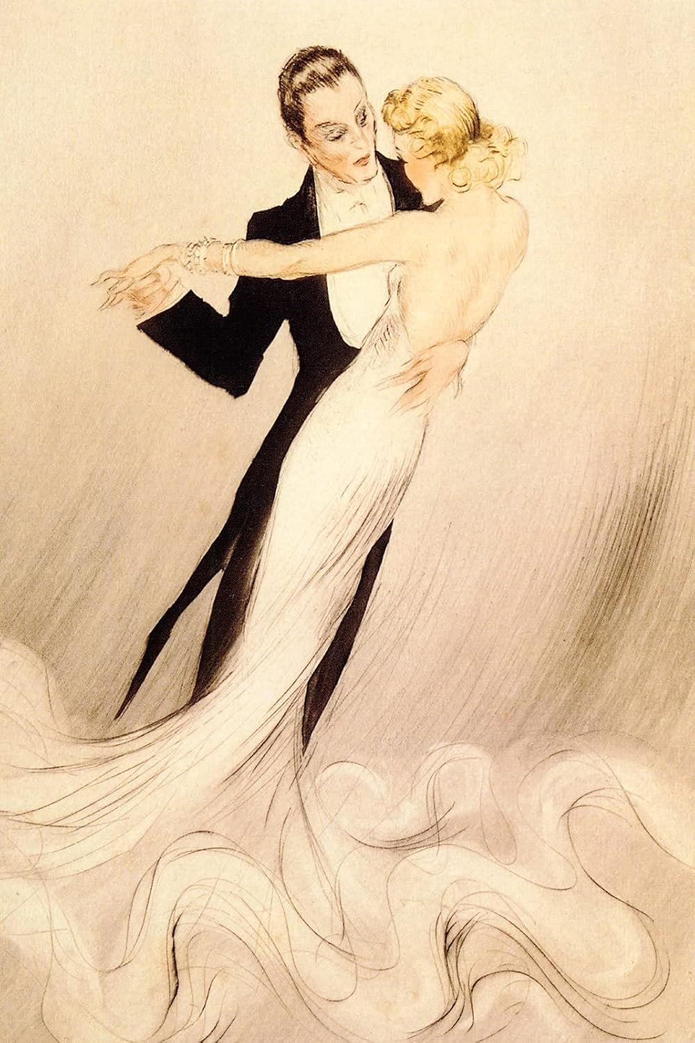 WONDERFULITEMS Canvas Elegant Couple Waltzing Dancing Waltz