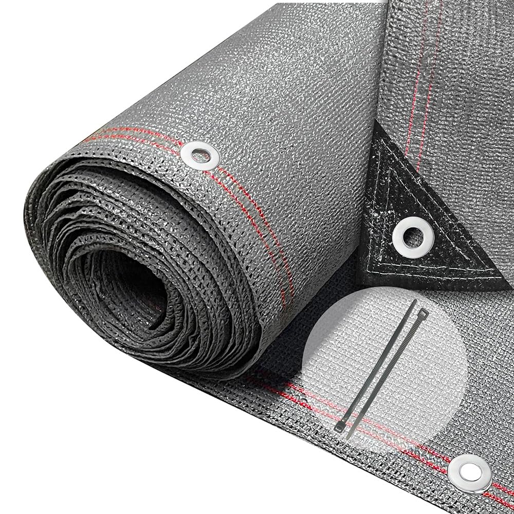 VOUNOT® Privacy Netting 1×20m Garden Screening 230 g/m² HDPE Shading Net, 95% Shading Rate UV-resistant, Tear-Resistant Windbreak Fencing with Holes and Cable Ties, Grey