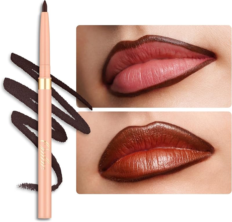 Oulac Brown Lip Liner Pencil, 2in1 Retractable Makup Crayon for Lipliner and Eyeliner, Highly Pigmented, Smooth, Long Lasting and Waterproof Formula, Vegan Beauty, 03 Teddy