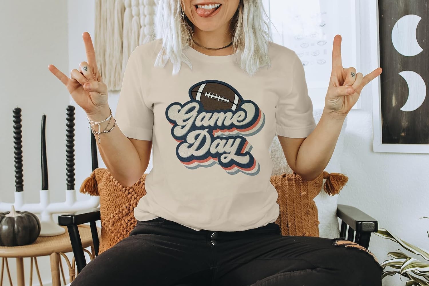 Women's Football Game Day Shirt - Football Mom Graphic Tee With Team Spirit Design