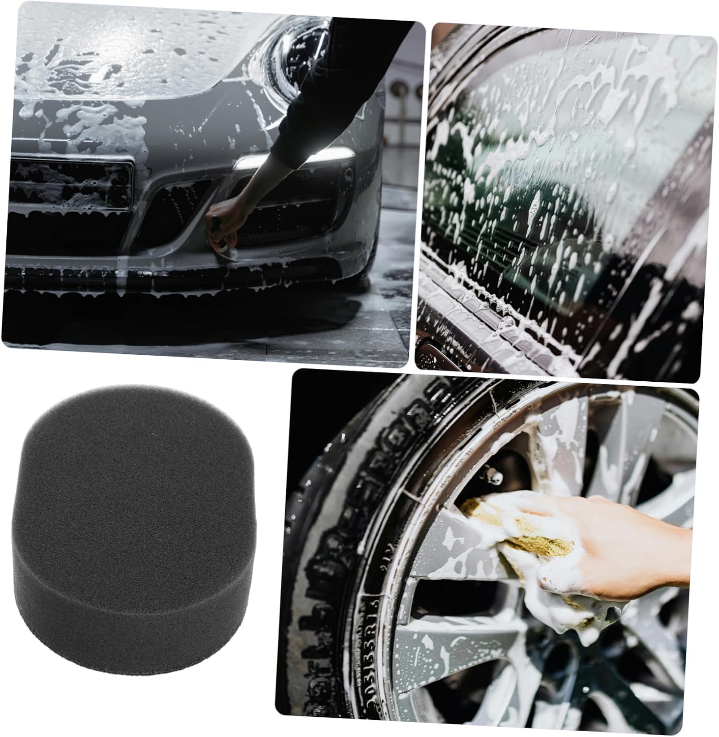 Unomor Car Polishing Sponge Pad Reusable Waxing Applicator for Car Wash and Detailing Versatile Cleaning Tool for Tires and and Scratch Design