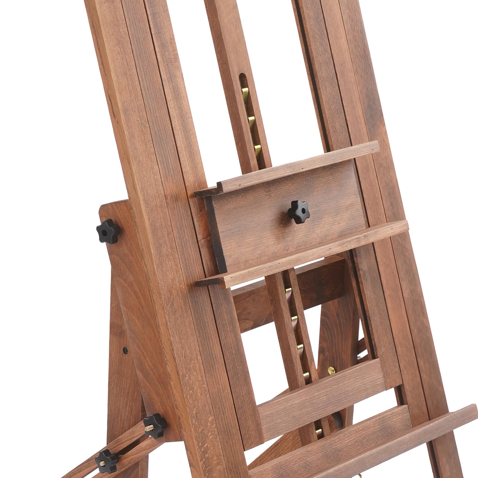 Caballete de estudio para pintar madera maciza artista profesional caballete con ruedas pintura arte soporte, 140-300 cm rango de ajuste de altura, horizontal y vertical