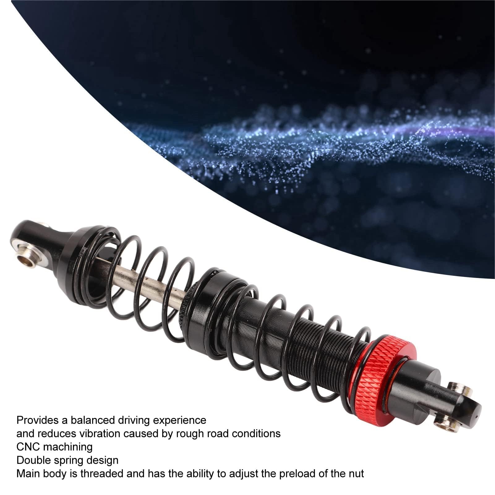 Ammortizzatori RC, 4 Pezzi Accessori ammortizzatori per Auto RC a Doppia Sezione Regolabili in Lega di Alluminio per Auto Cingolata 1/10 RC (80 mm)