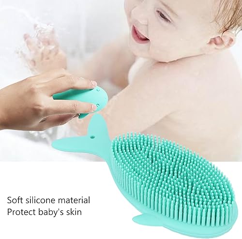 Miniatura 4 de Cepillo de baño de silicona para bebés, cepillo de masaje para bebés, cepillo exfoliante para piel seca, cuidado del cabello