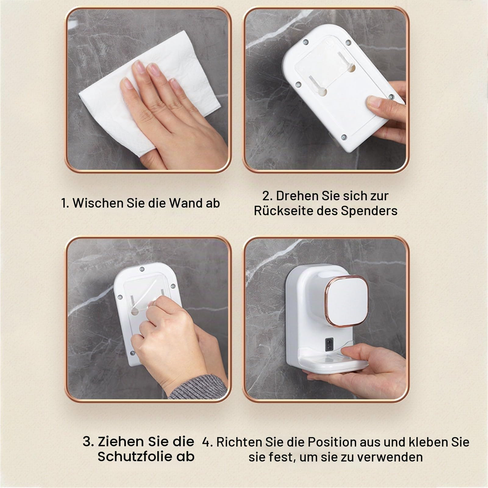 Automatischer Zahnpastespender, Wandmontierter Zahnpastespender mit Selbstklebendem Design, USB Stecker, Geeignet für Erwachsene