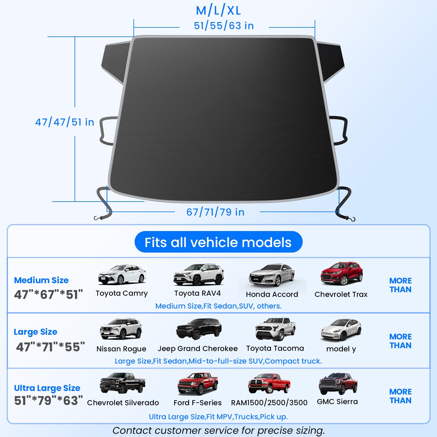 Purehorizon Snow Cover for car Windshield Heavy Winter Protection Anti Snow Ice Frost and Water Military-Grade Protection Universal — view 7