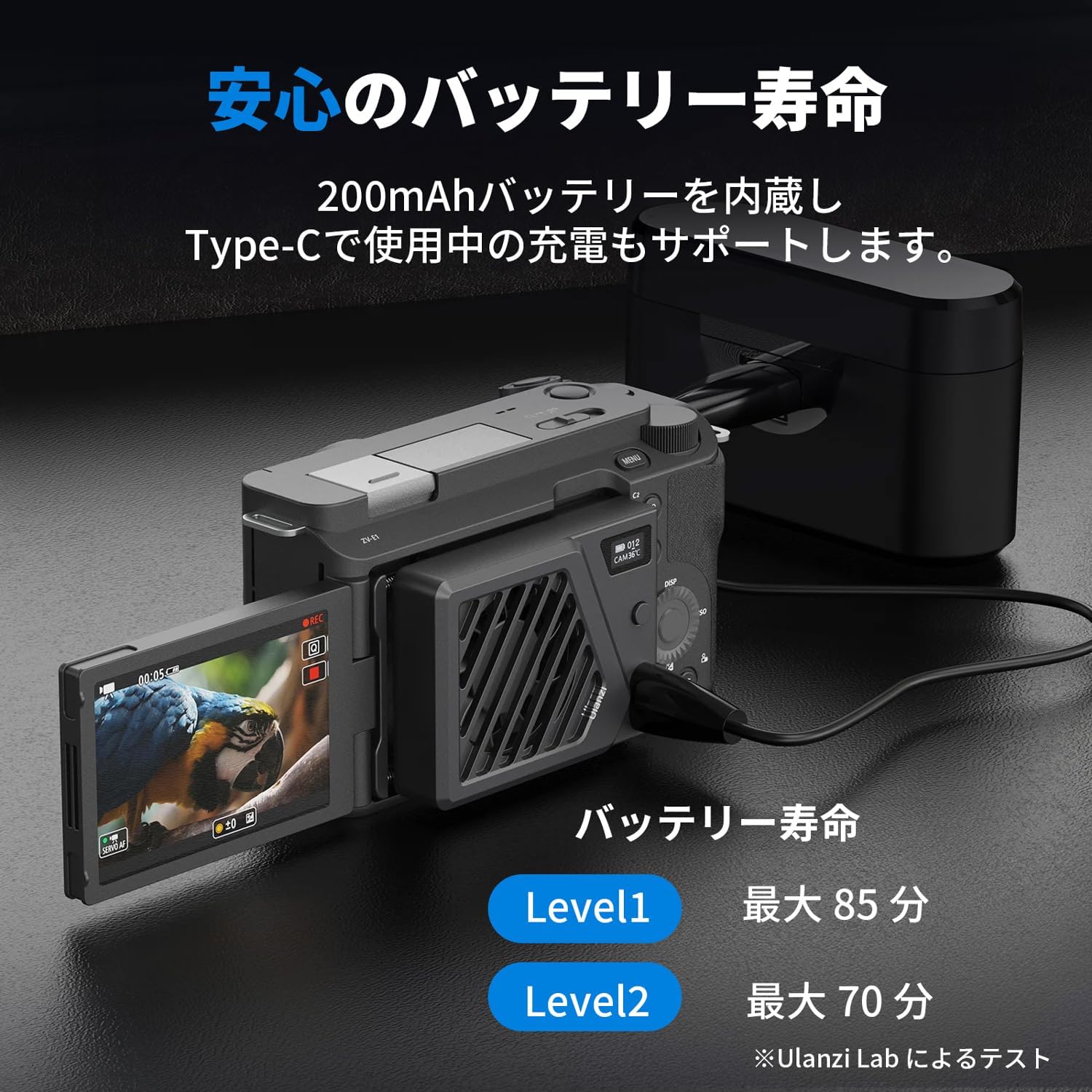 Amazon | Ulanzi C051GBS3 カメラ冷却ファン/軽量/静音設計/高速ファン