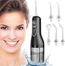 ETROBOT Idropulsore Dentale, 2025 Irrigatore Dentale Portatile, 4 Modalità E 5 Ugelli Water Flosser, IPX7 Impermeabile, Idropulsore per la cura e la pulizia del cavo orale