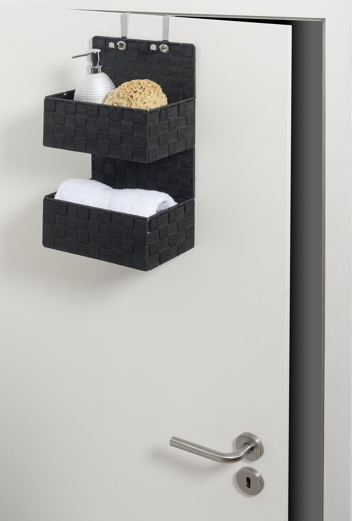 WENKO Aufbewahrungskorb Adria Schwarz - 13,2 Liter Badkorb Für Mehr Ordnung