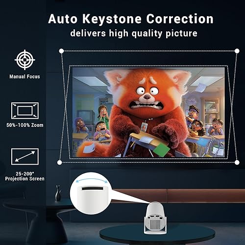 Miniatura 3 de Mini proyector con WiFi 6 y Bluetooth 5.4, proyectores portátiles con mouse de aire, proyector inteligente de películas para exteriores de 40-200