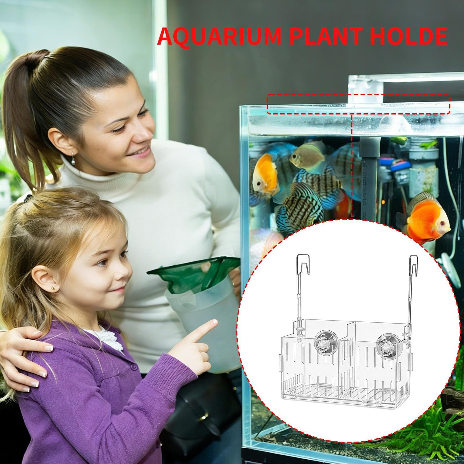 Supporto per piante per acquario, versatile per uso acquatico, 1 pezzo, supporto per piante per acquario, separatore per pesci d'acquario, facile da installare, per decorazione, mensola angolare