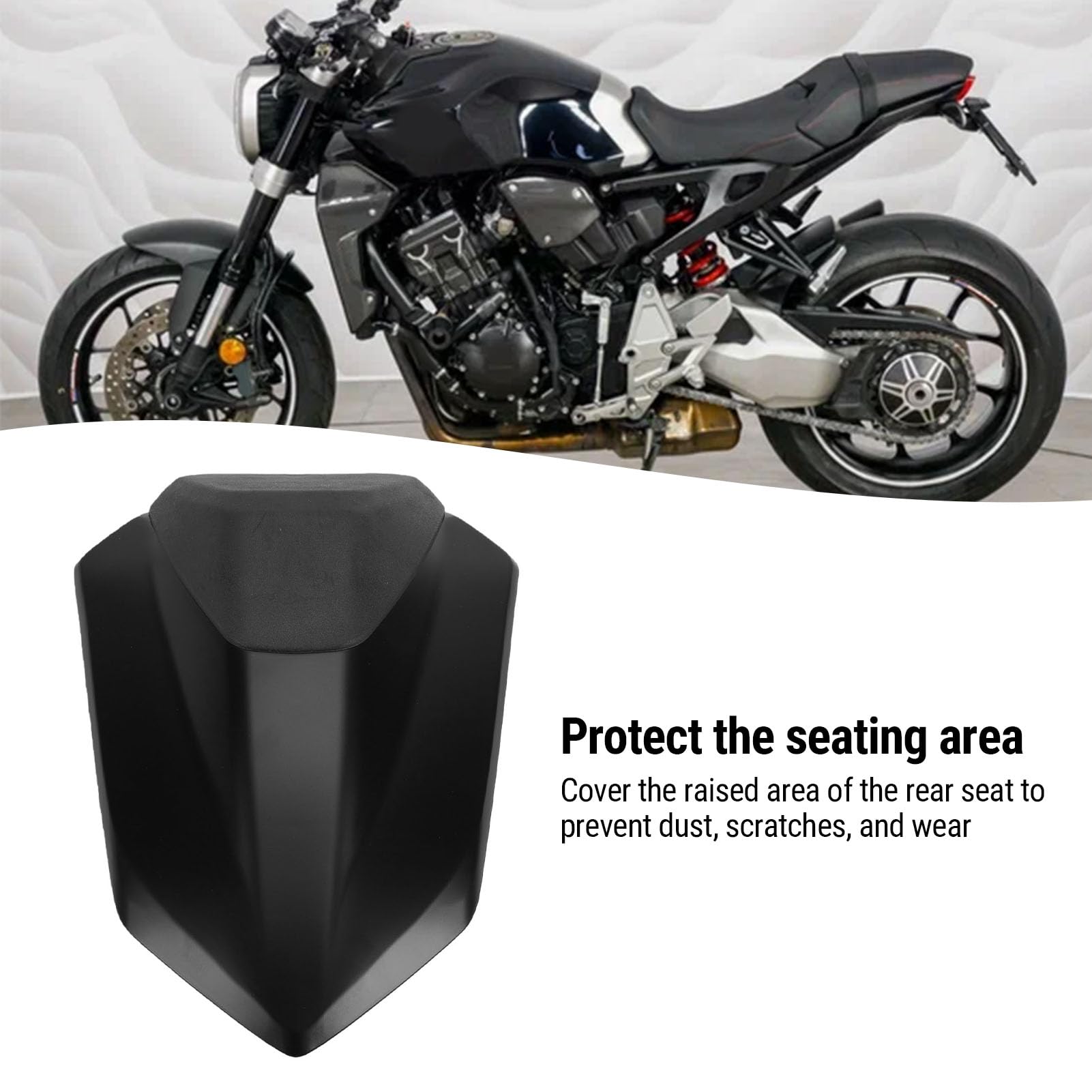 Cocoarm Tylne Siedzenie Motocykla, Wymiana Osłony Tylnego Siedzenia z czarną gąbką, 1 Pokrywa 7 Akcesoriów, Owiewka Ochronna dla Motocyklistów CB1000 Hornet SP 2025 i Nowszych