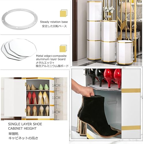 Miniatura 5 de Zapatero para entrada, organizador de zapatos giratorio de 360 grados, armario moderno de almacenamiento de zapatos, estantes de zapatos para