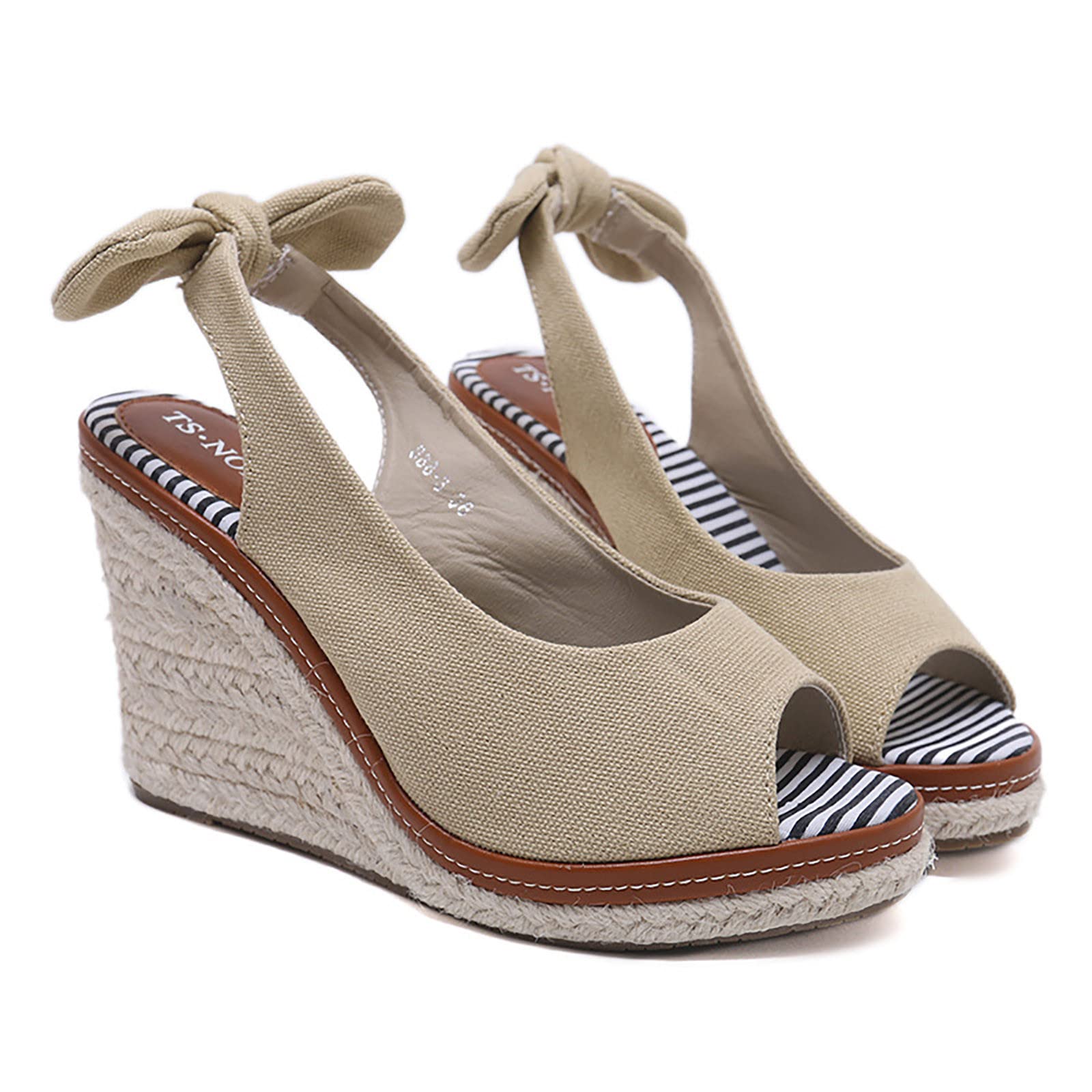 Generico Sandales CompenséEs Confortables LéGèRes AntidéRapantes Semelle Souple Respirantes Chaussures Femme éTé éLéGantes Mules Support Pieds Larges Ville Vacances