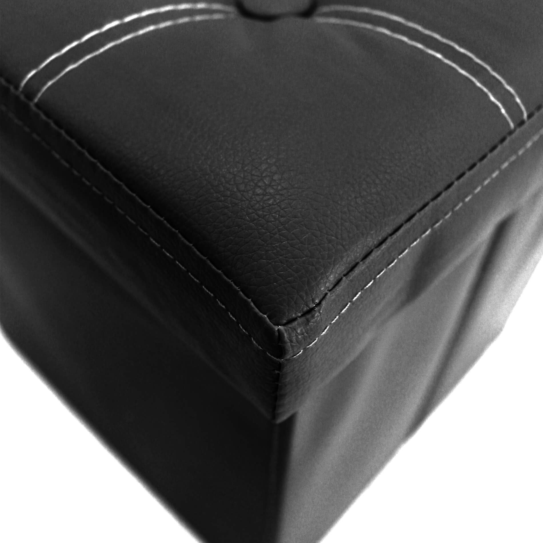 Rebecca Mobili Pouf Cubo Nero, pouff poggiapiedi, Sgabello da Camera Salotto, Finta Pelle - Misure 30 x 30 x 30 cm (HxLxP) - Art. RE4257