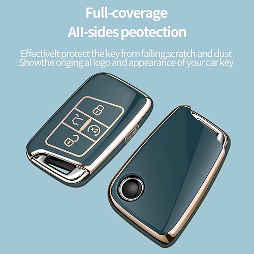 Miniatura 3 de Funda para llavero Volkswagen compatible con Volkswagen Atlas, Jetta, Passat, Arteon, Tiguan, Golf GTI, Golf R, funda inteligente (azul)