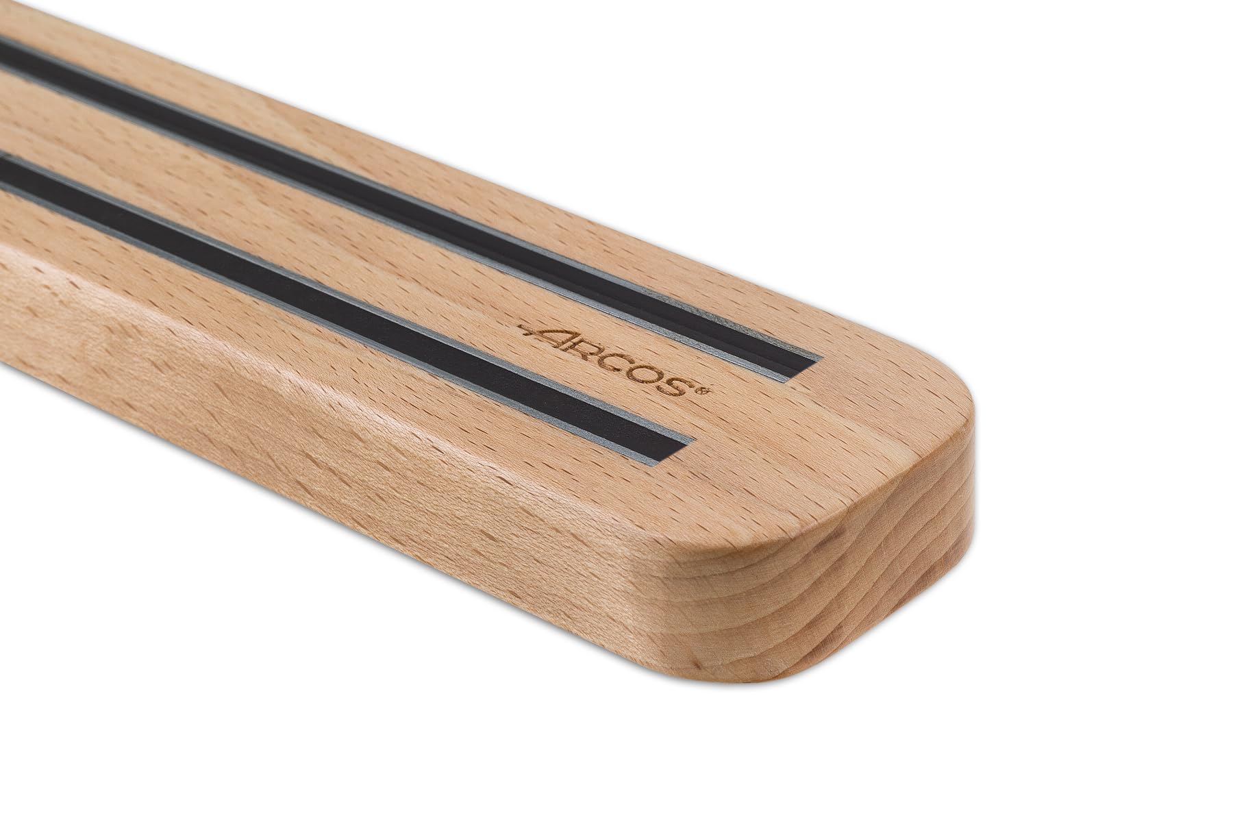 Arcos Magnet - Cremagliera Magnetica Porta Coltelli Magnetico - Fatto di Legno di Faggio 400 x 50 mm Colore Marrone
