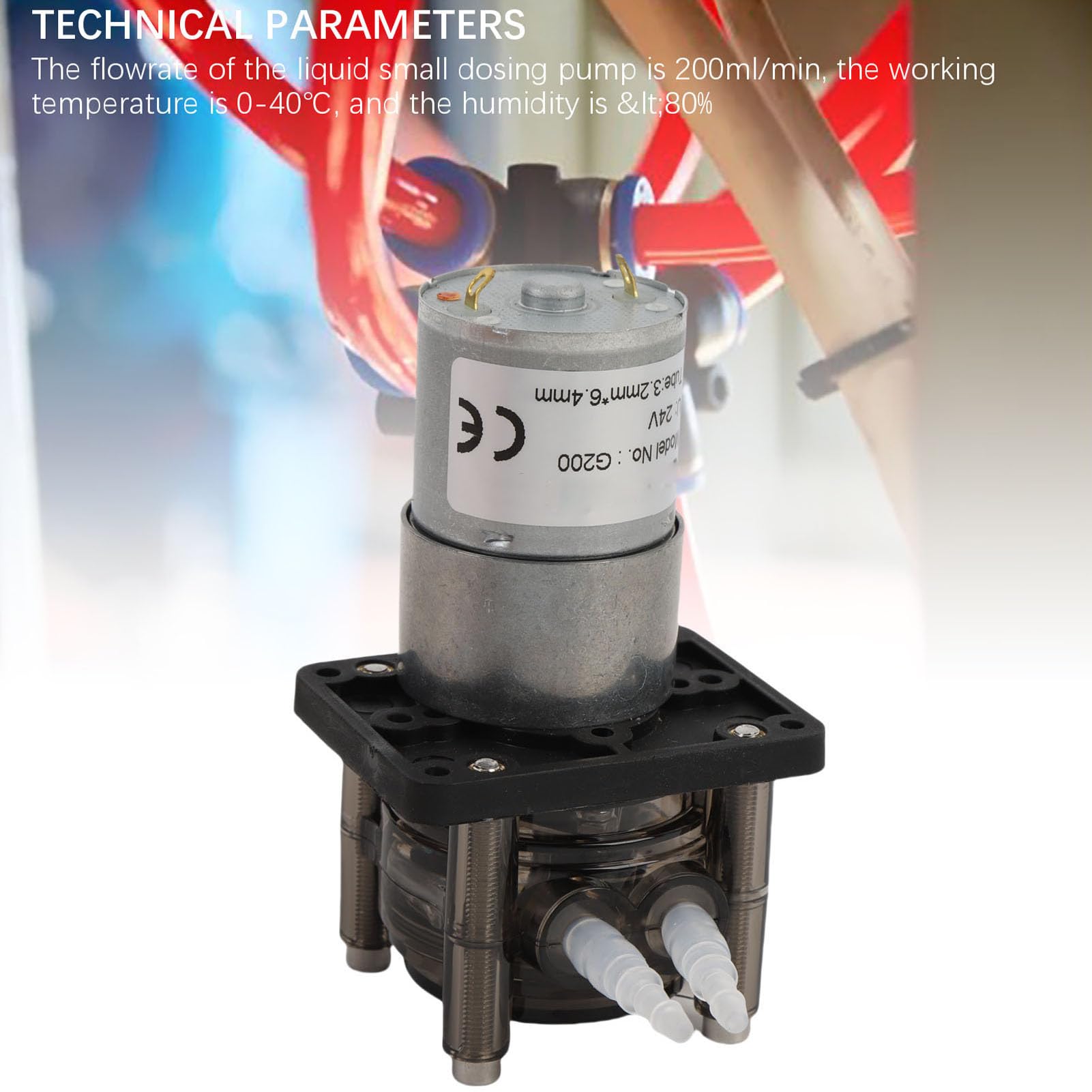 Fafeicy Pompe Péristaltique à Faible Débit, Moteur à Balais CC avec Tube de Pompe Fixe pour Machine de Remplissage Industrielle Analytique de Laboratoire D'aquarium (24V)