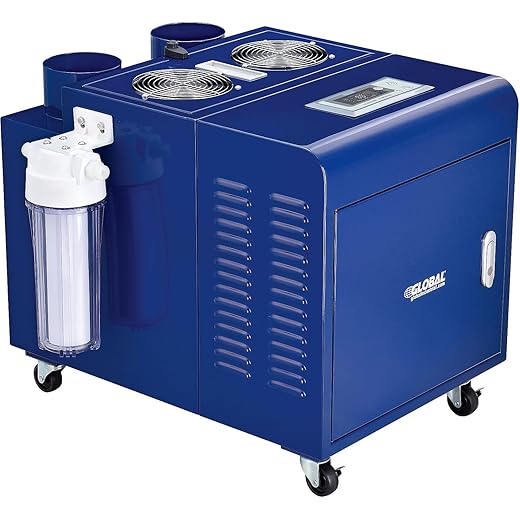 Global Industrial Ultrasonic Humidifier, Cool Mist with Dual Output 450 Pints Per Day, 1614 Sq. Ft. Coverage, Steel Construction, 18-1/4"W x 24-3/4"D x 22-1/4"H