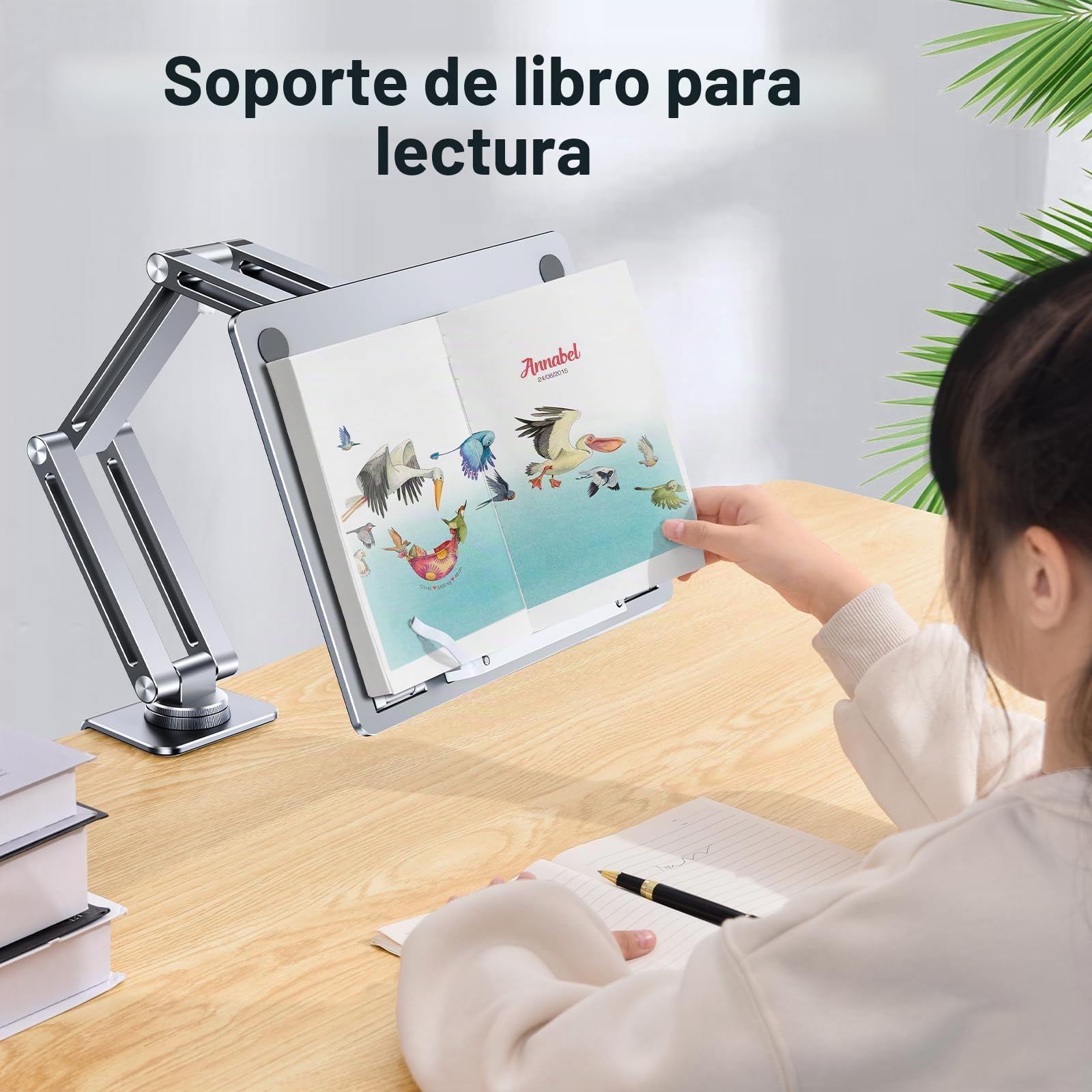 Soporte para computadora portátil para escritorio, soporte de brazo para laptop con rotación de 360°, bandeja de mesa de aluminio ajustable, soporte plegable para tablet, apto para iPad MacBook