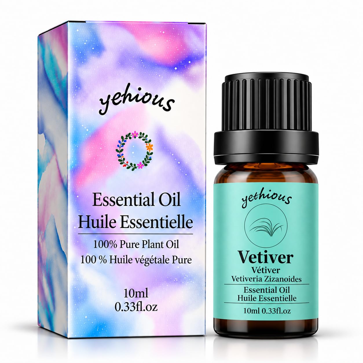 yethious Vetiver Essential Oil for Diffuser, Skin, Massage & DIY Perfume
