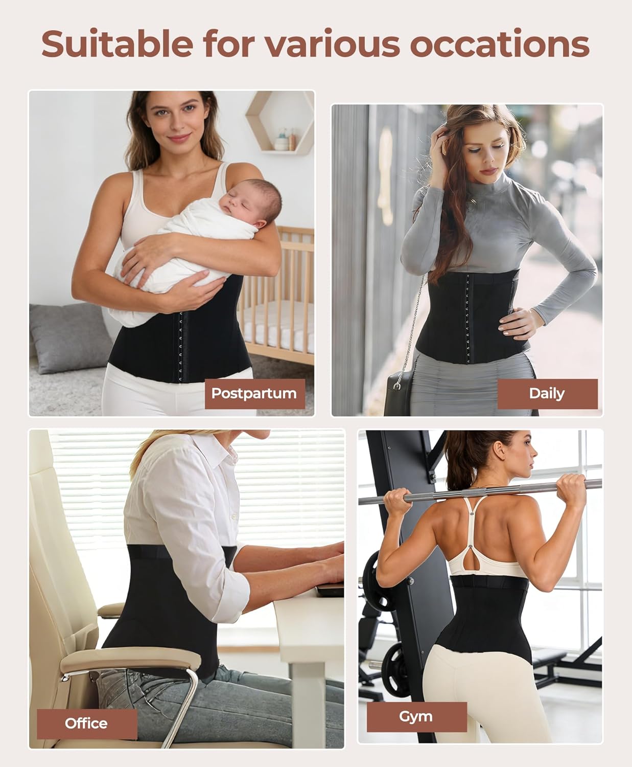 Waist Trainer for Women, Underbust Shapewear Corset, Waist Cincher with Tummy Control for Workout and Daily Wear