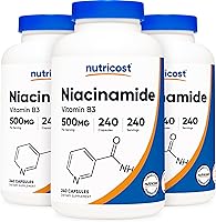 Vista 1 de Nutricost Niacinamida (Vitamina B3) 500 mg, 240 Cápsulas (3 Botellas)