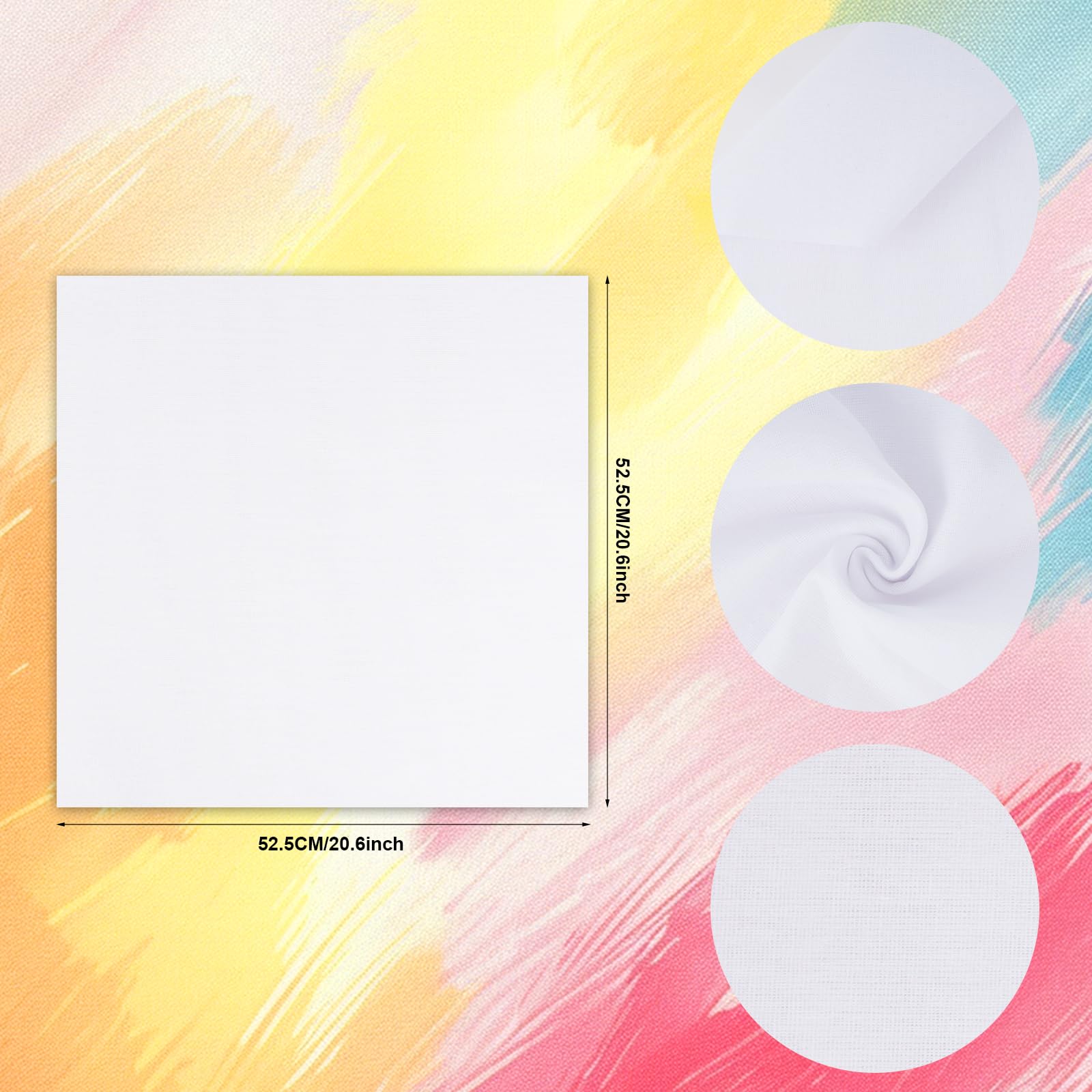 choyaxo Bandane bianche Fazzoletto Plain Bandana per Tie Dye DIY, bianco, Prossoefinito